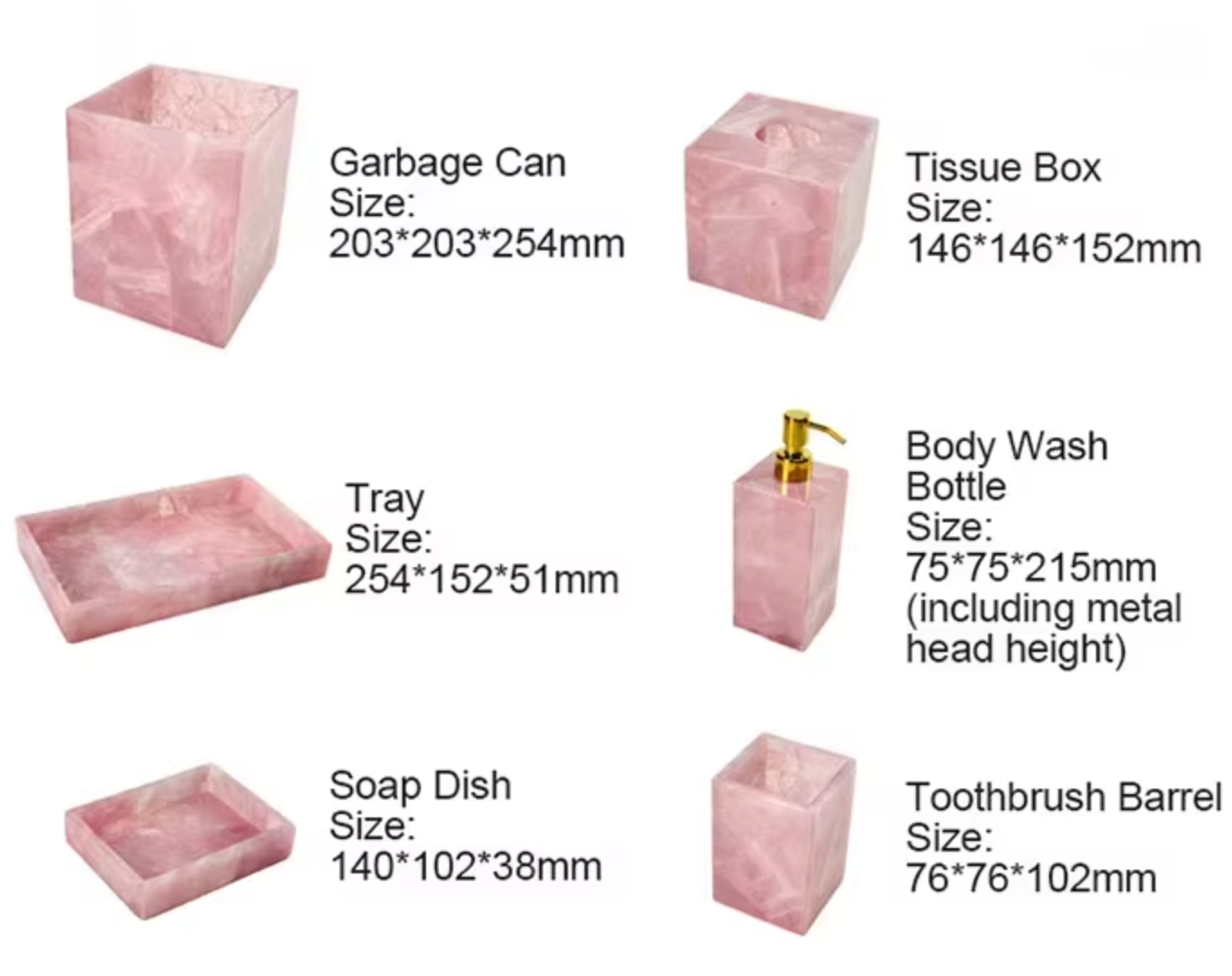 Rose Quartz Bathroom Set