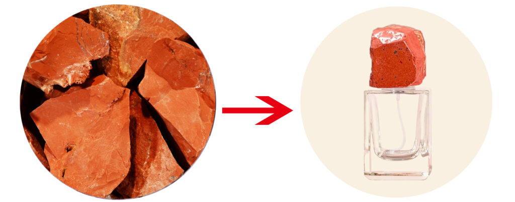 custom red jasper perfume caps