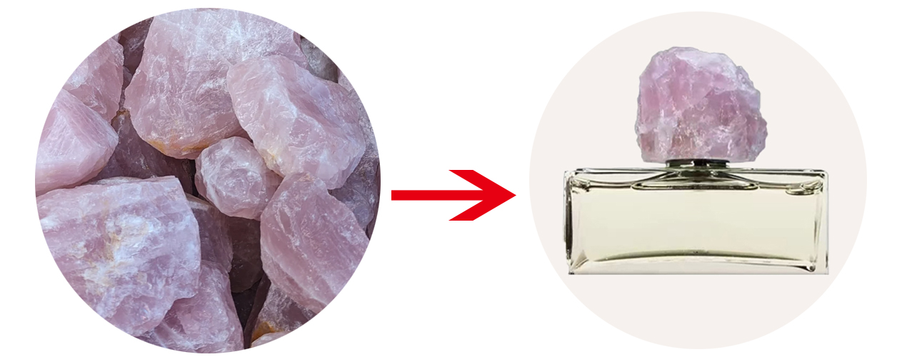 custom rose quartz perfume caps