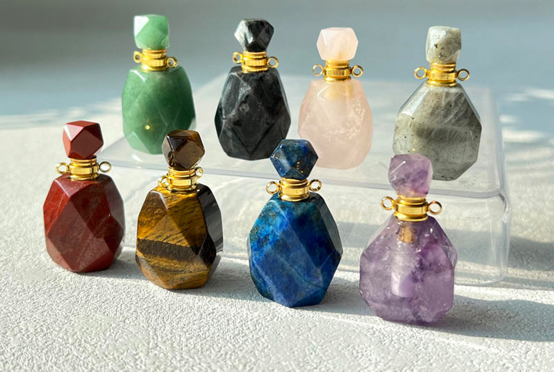 gemstone perfume bottle